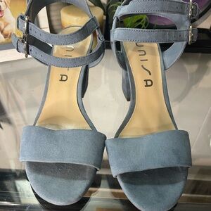 Unisa Blue Minimalist Sandals with Ankle Strap